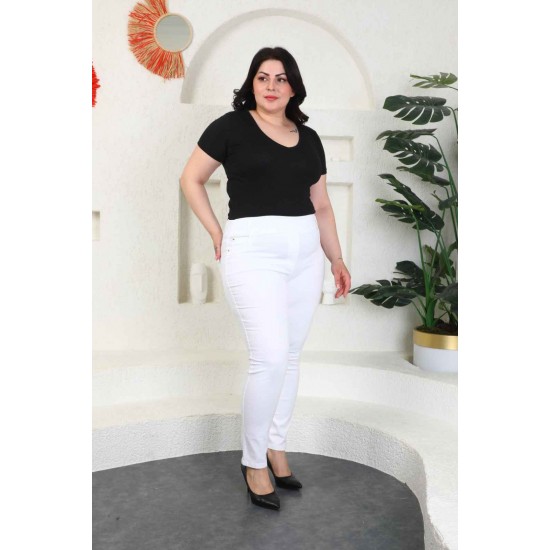 218841 TOPTAN BEYAZ KOT PANTOLON