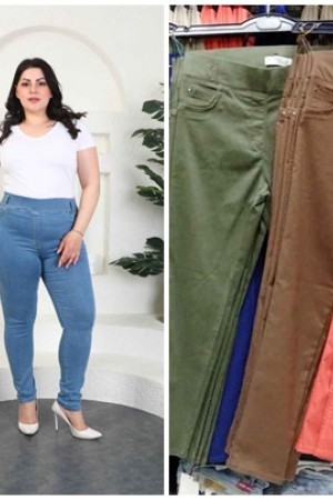 218856 TOPTAN HAKİ KOT PANTOLON