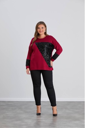 218923 TOPTAN BORDO BLUZ