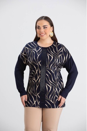 218941 TOPTAN LACİVERT BLUZ