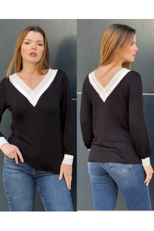 218988 TOPTAN SİYAH BLUZ