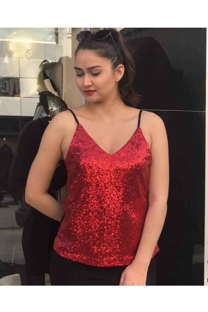 218995 TOPTAN KIRMIZI BLUZ