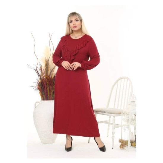 219009 burgundy DRESS