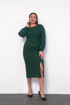 219598 TOPTAN YEŞİL ELBİSE