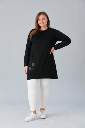 219613 TOPTAN SİYAH TUNİK