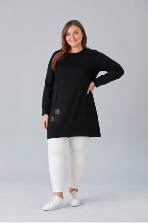 219613 TOPTAN SİYAH TUNİK