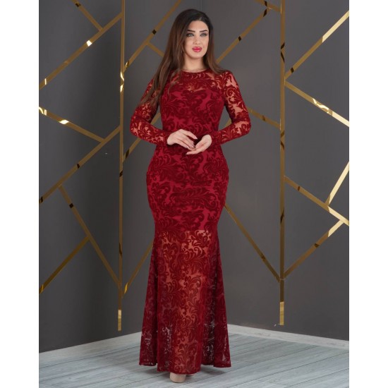 219651 burgundy Evening dress