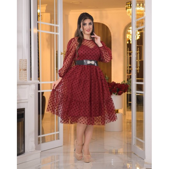 219655 burgundy Evening dress