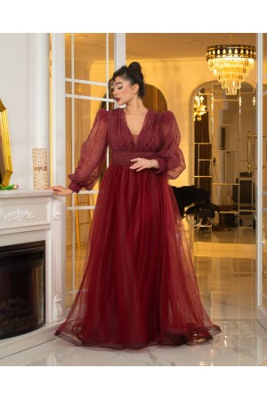 219662 TOPTAN BORDO ABİYE