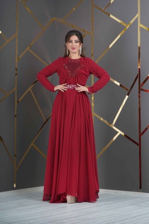 219669 TOPTAN BORDO ABİYE