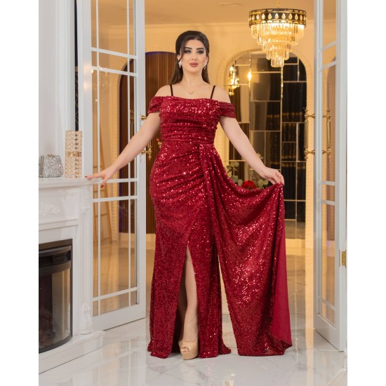 219681 red Evening dress