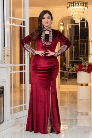 219684 TOPTAN BORDO ABİYE