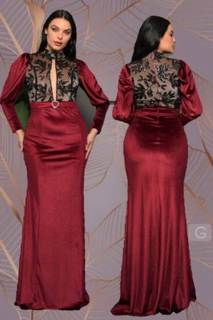 219690 burgundy Evening dress