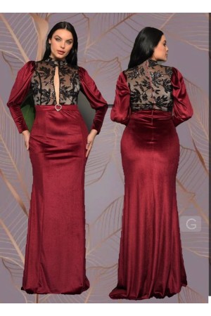 219690 TOPTAN BORDO ABİYE