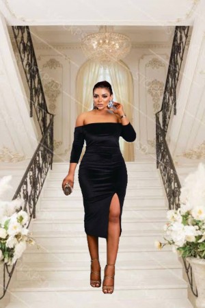 219699 black Evening dress