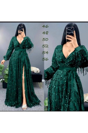 219705 TOPTAN ZÜMRÜT YEŞİL ABİYE