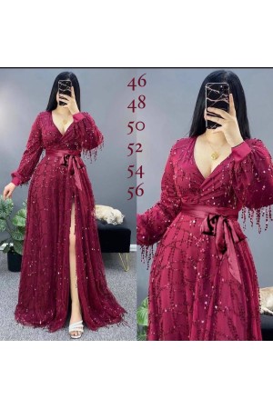 219708 TOPTAN BORDO ABİYE