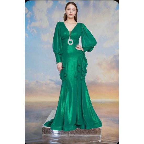 219721 GREEN Evening dress