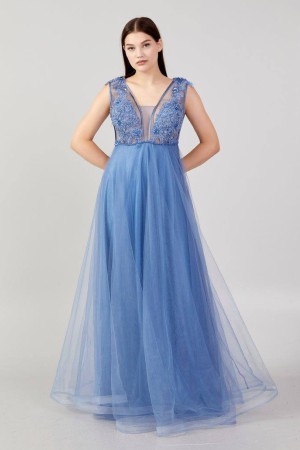 219729 bebe blue Evening dress