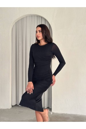 219907 TOPTAN SİYAH ELBİSE