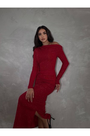219912 TOPTAN KIRMIZI ELBİSE