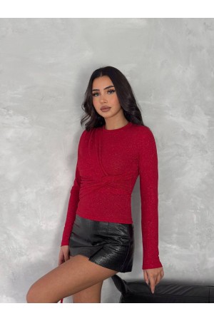 219924 TOPTAN KIRMIZI BLUZ