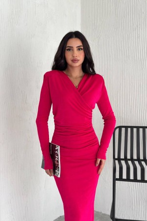 219928 TOPTAN FUŞYA ELBİSE