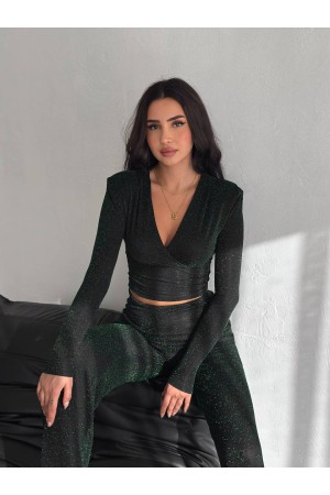 219939 TOPTAN ZÜMRÜT YEŞİL PANTOLON TAKIM