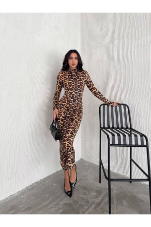 219941 TOPTAN LEOPAR ELBİSE