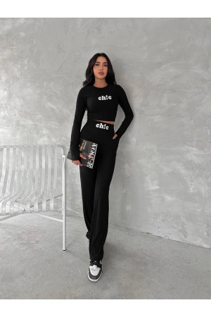 219950 black Pants suit