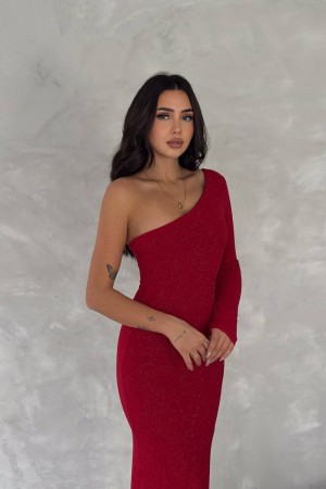 219989 TOPTAN KIRMIZI ELBİSE