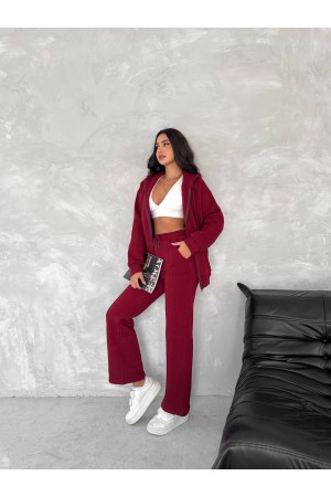 219997 burgundy Track suitcase