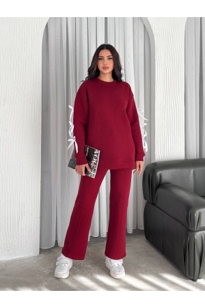 220002 burgundy Track suitcase