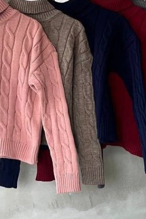 220060 TOPTAN LACİVERT KAZAK