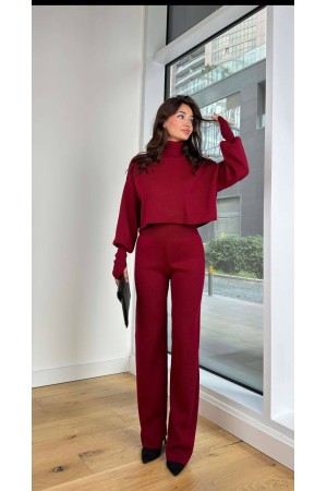 220069 TOPTAN BORDO PANTOLON TAKIM