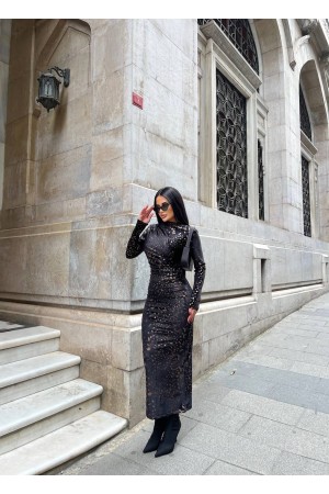 220071 TOPTAN SİYAH ELBİSE