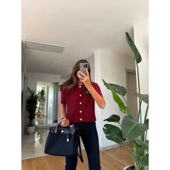 220074 burgundy CARDIGAN