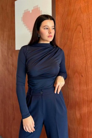 220094 TOPTAN LACİVERT BLUZ