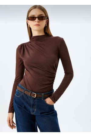 220098 coffee BLOUSE