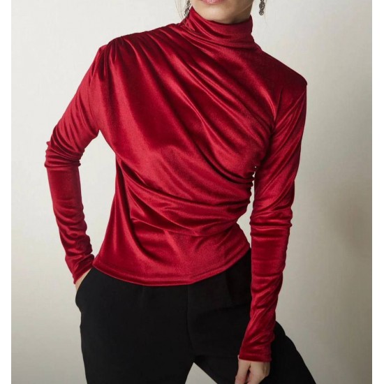 220101 burgundy BLOUSE