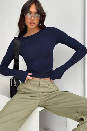 220107 TOPTAN LACİVERT BLUZ