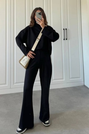 220136 TOPTAN SİYAH PANTOLON TAKIM