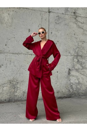 220138 TOPTAN BORDO PANTOLON TAKIM