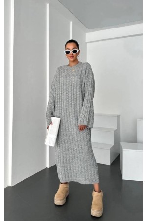 220146 TOPTAN GRİ ELBİSE