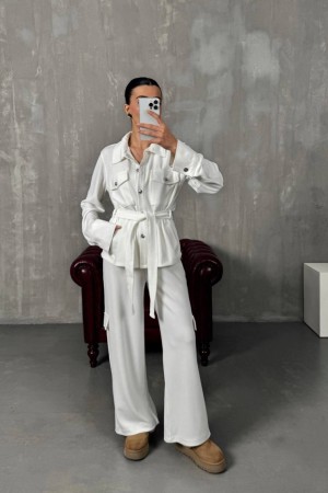 220157 white Pants suit