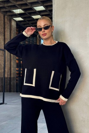 220162 TOPTAN SİYAH PANTOLON TAKIM