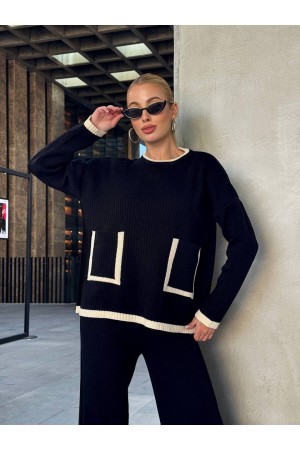 220162 TOPTAN SİYAH PANTOLON TAKIM