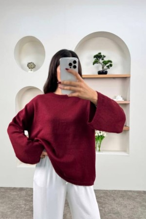 220172 TOPTAN BORDO KAZAK