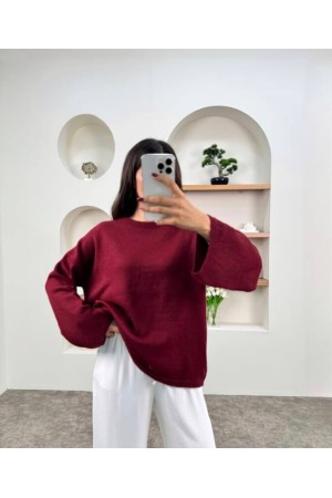 220172 TOPTAN BORDO KAZAK