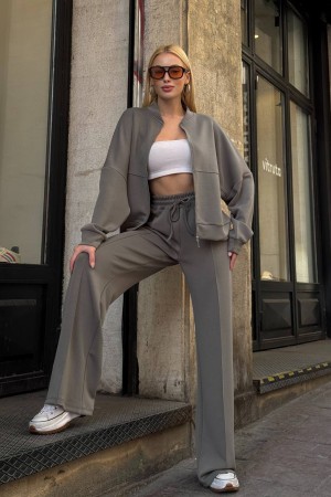 220175 TOPTAN HAKİ EŞOFMAN TAKIM